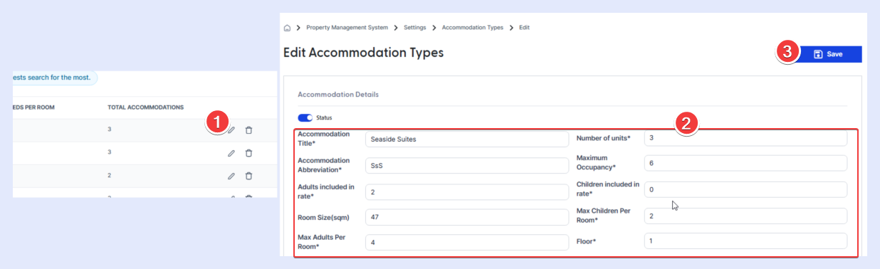 How to edit an accomodation type